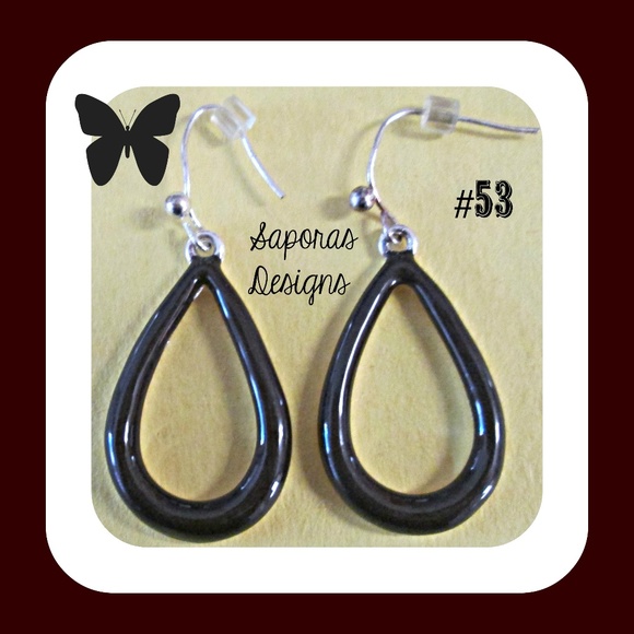 Silver Tone & Brown Tear Drop Design Earrings - Picture 1 of 1